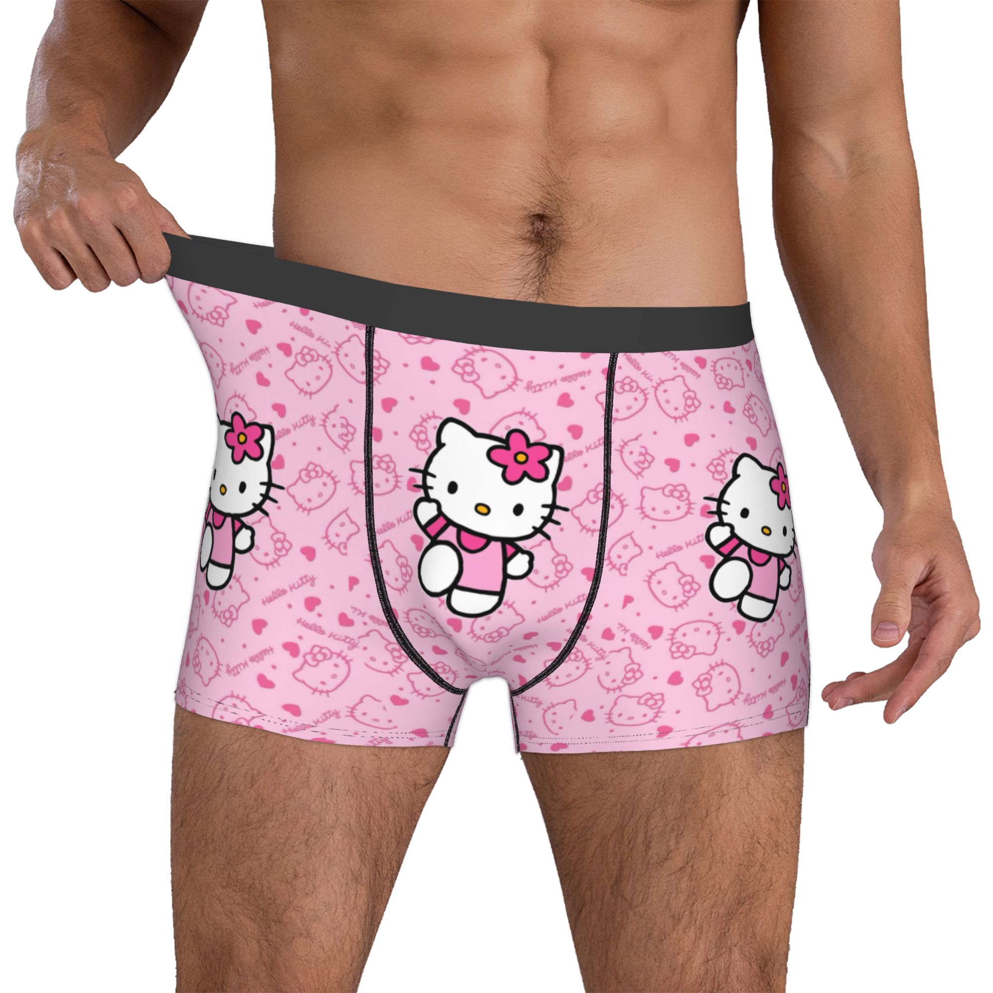 Boyshort Underwear - Girls Kitten Underwear Male Printed Pink
