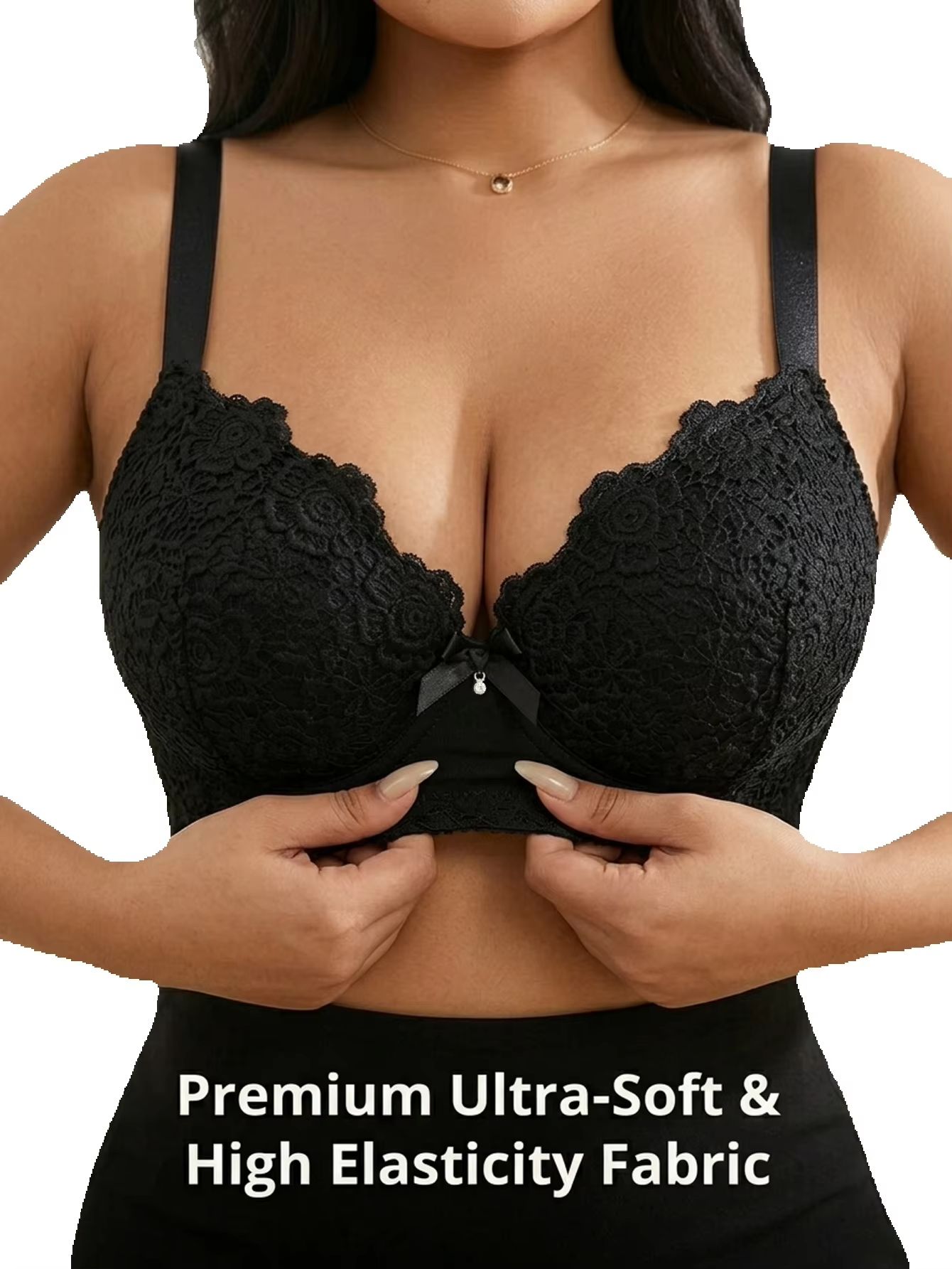 Push Up Bra Padded - Women Plus Size Floral Push Up
