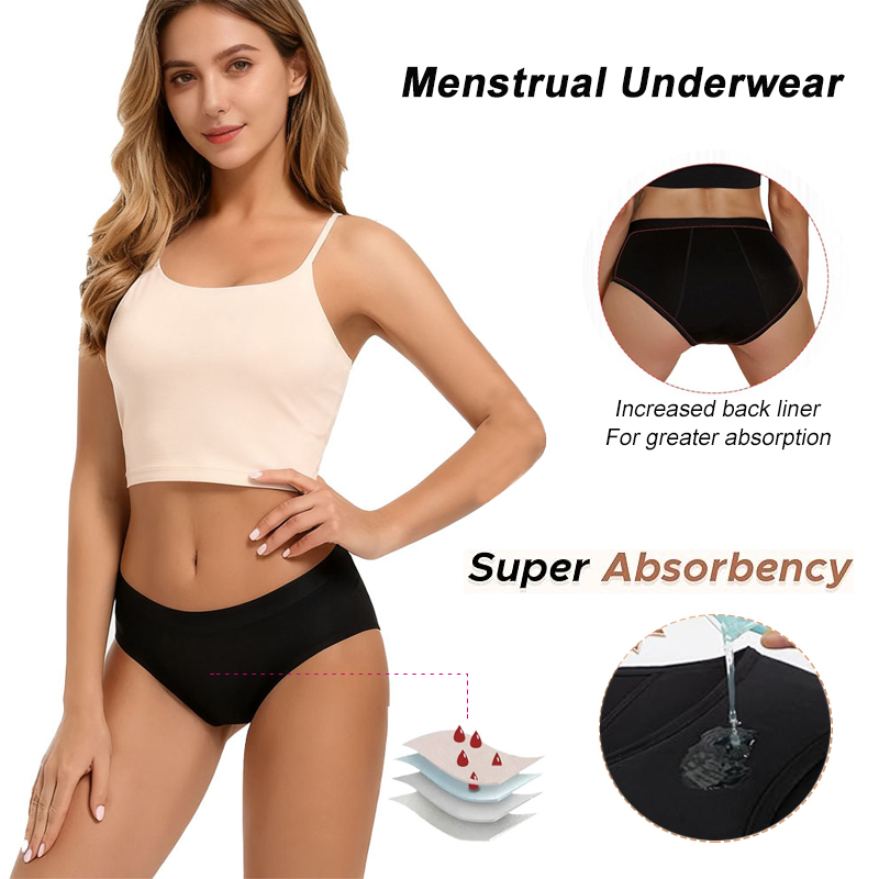 Period Panty Absorbent - Heavy Flow Menstrual Panties 4-Layer Leak