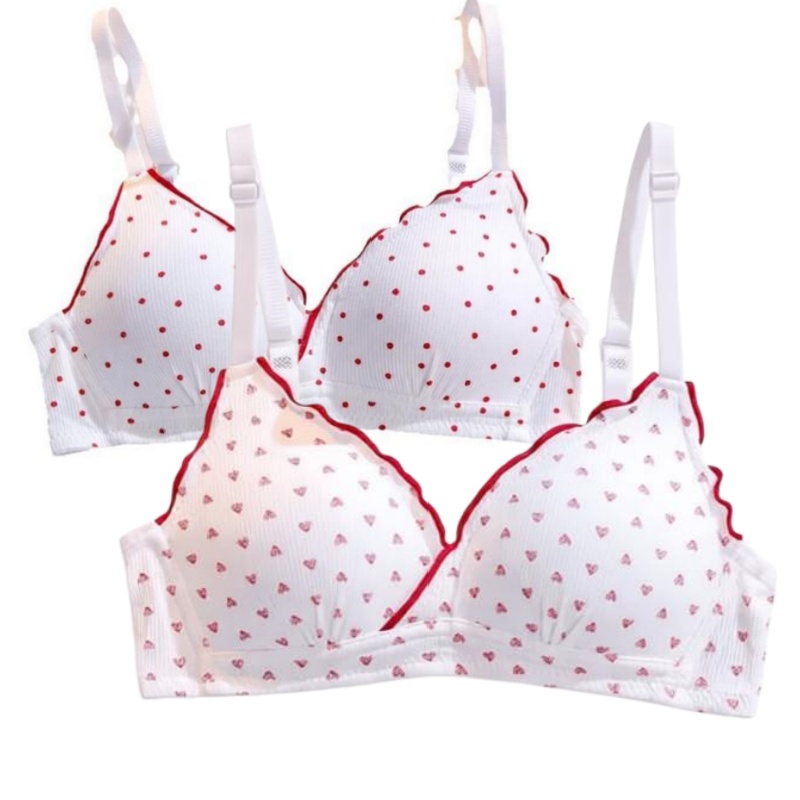 Bralette Wireless Soft - Cute Sweet Wireless Bra Set,Comfortable Soft