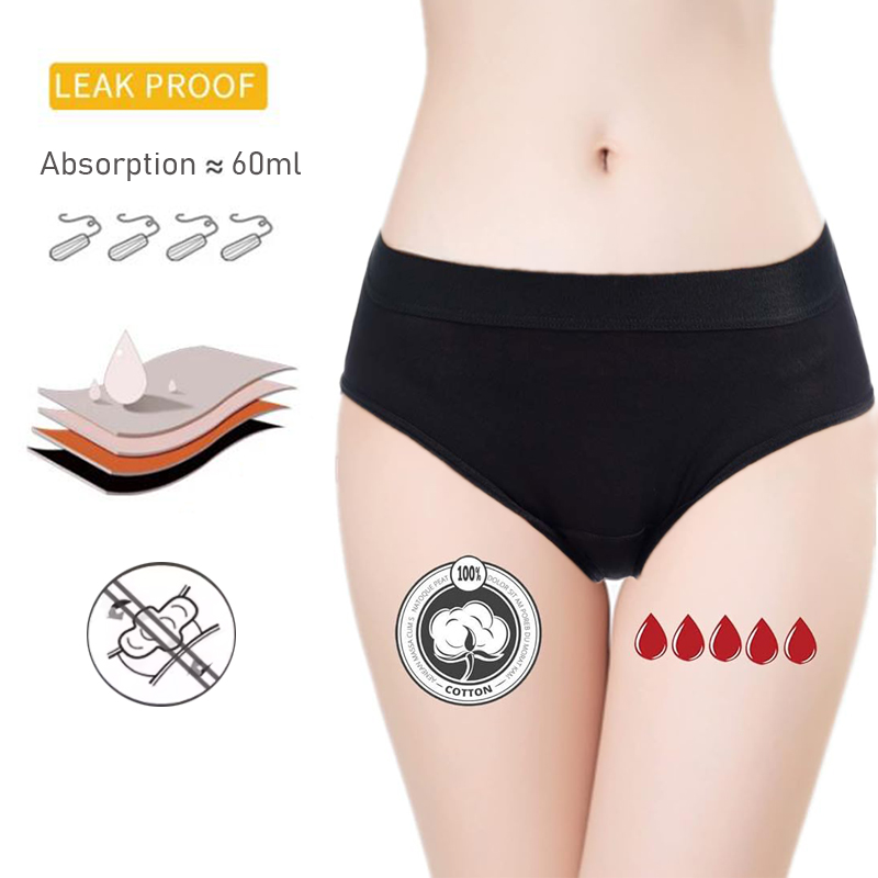 Period Panty Absorbent - 4-Layer Absorbent Leakproof Menstrual Panties For
