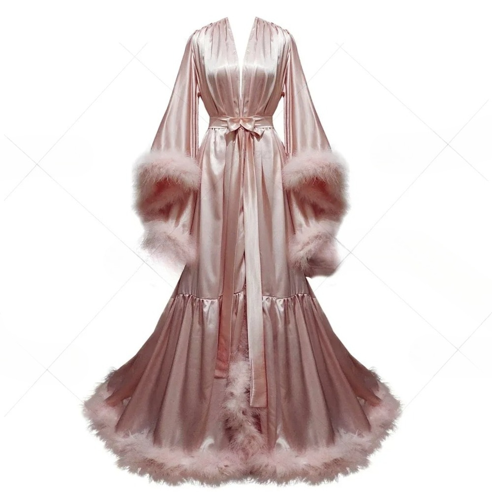 Robe Silk Women - Customized Bathrobe for Women Flare Sleeves