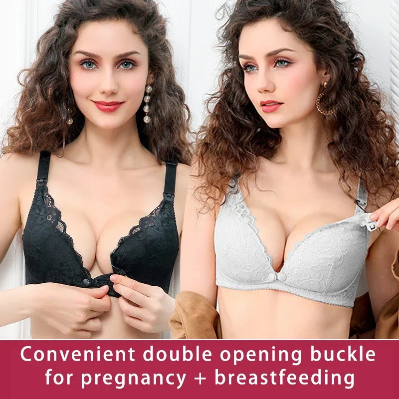 Nursing Bra Sleep - Maternity Lace Trim Nursing Bra Wireless