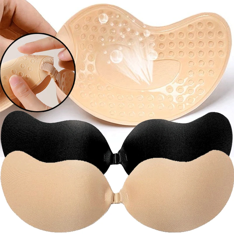 Push Up Bra Padded - Reusable Adhesive Nipple Covers A-D Cups,