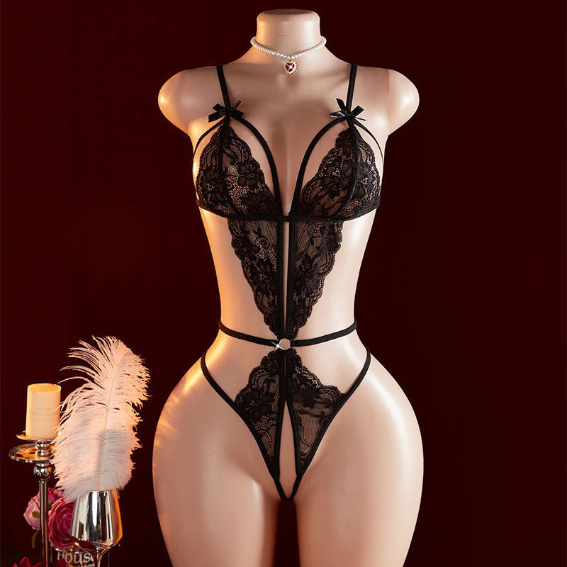 Transparent Sexy One-piece Hol - Lace Teddy Lingerie 评论和价格