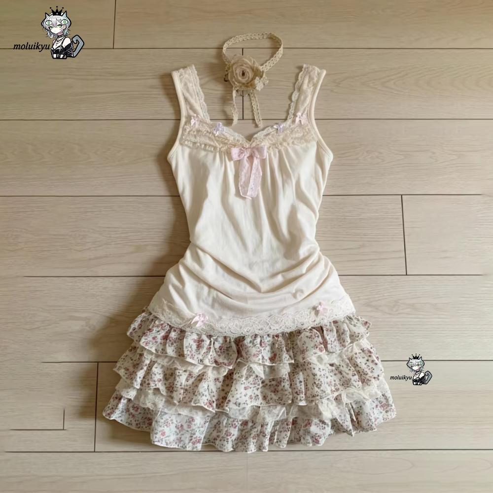 Women Y2K 2Pcs Outfit Set Lace - Cami Top Lace 评论和价格