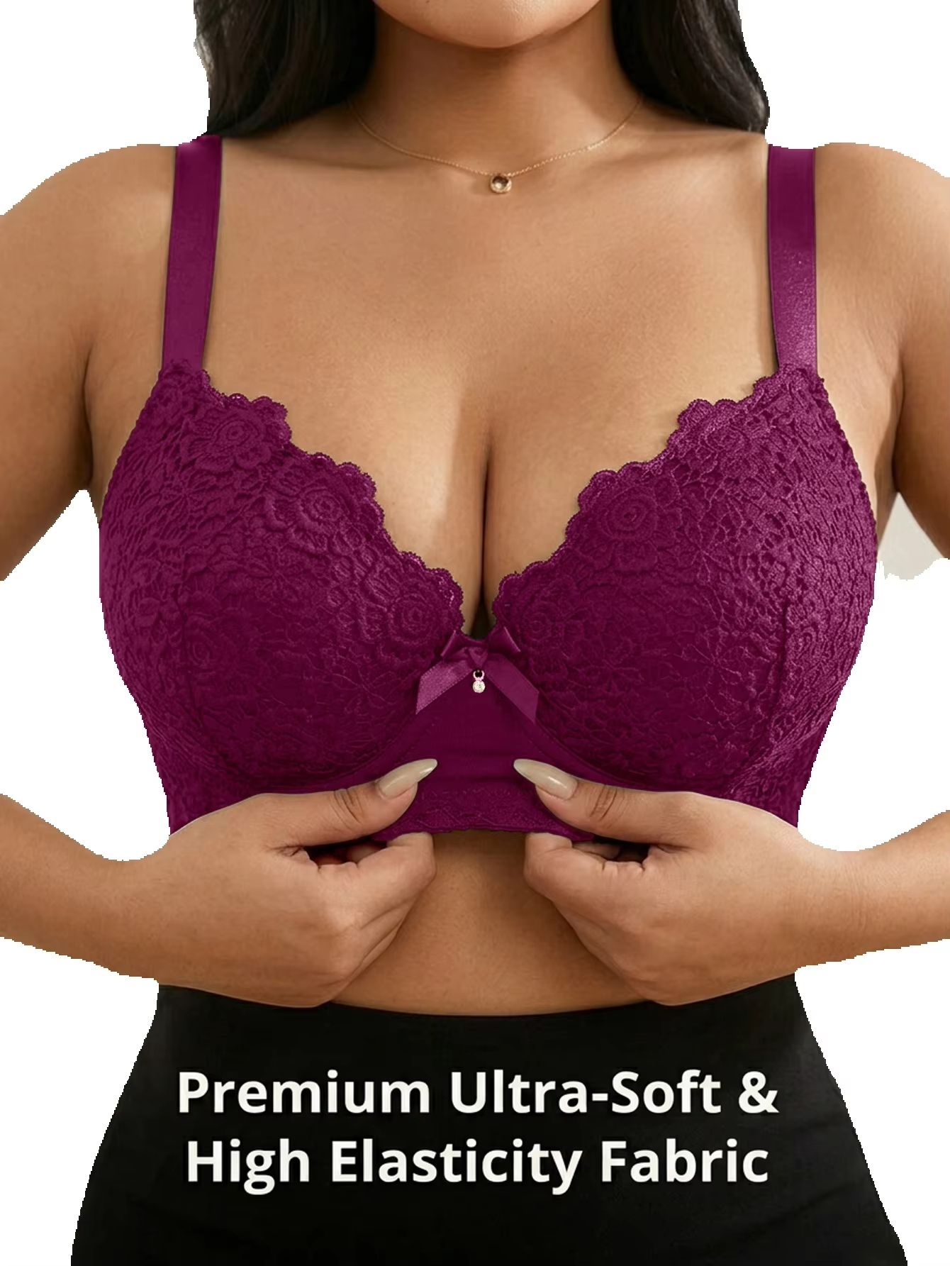 Women Plus Size Floral Push Up - Push Up Bra Padded 评论和价格