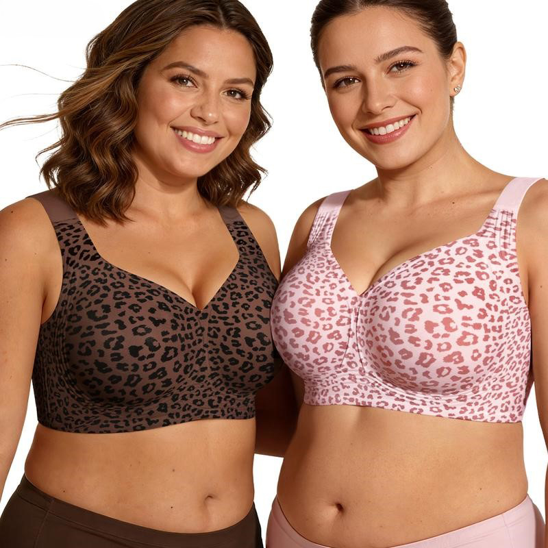 1Pcs Leopard Print Seamless Wi - Bralette Wireless Soft 评论和价格