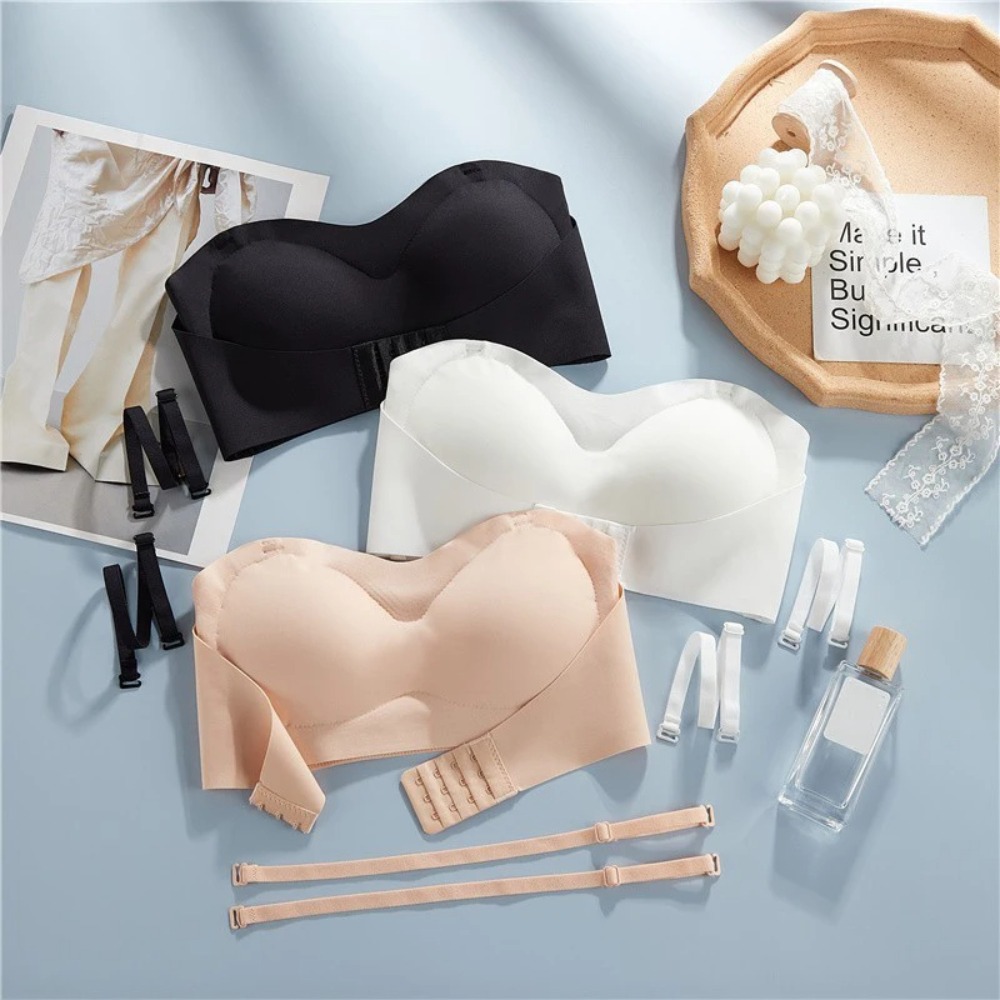 Soft Push Up Strapless Invisib - Bralette Wireless Soft 评论和价格