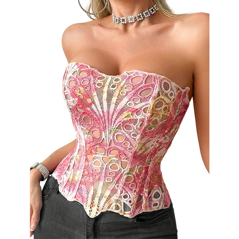 Sexy Bone Garment Corset Sheer - Cami Top Lace 评论和价格