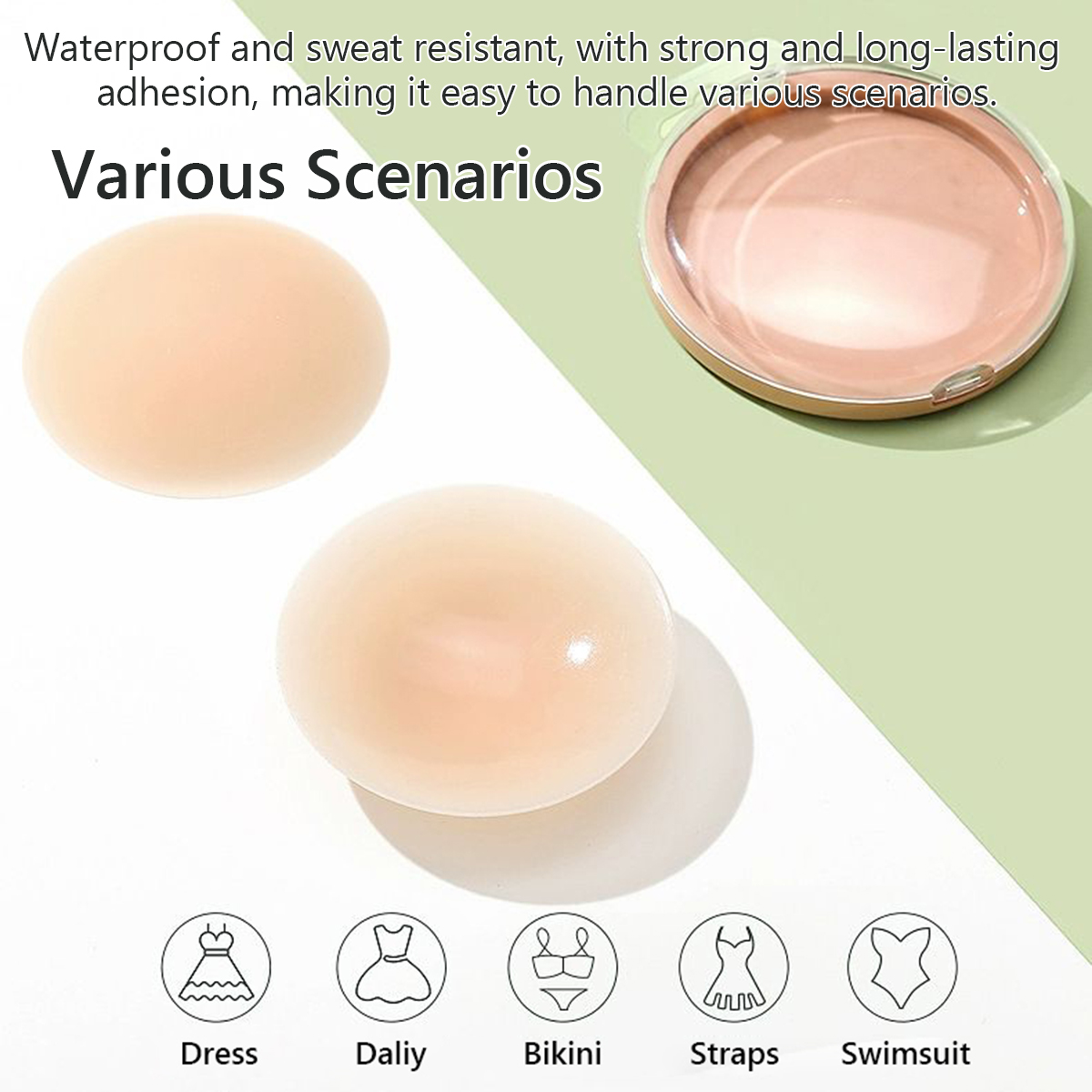 3 Pairs Washable Reusable 10cm - Nipple Cover Pasties 评论和价格