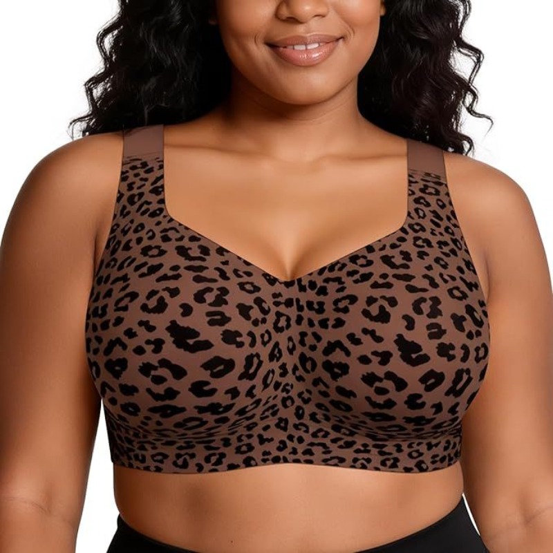 Leopard Jelly Bras No Underwir - Push Up Bra Padded 评论和价格