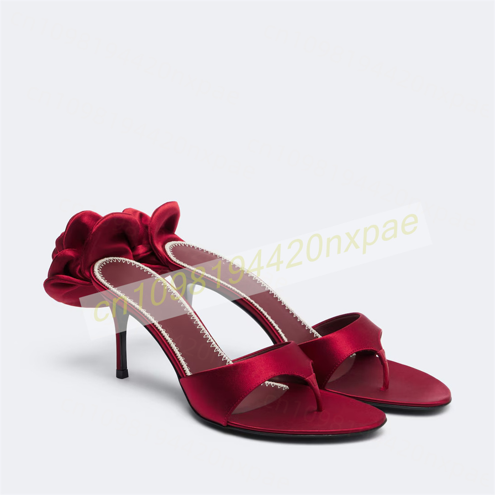 Women Red Satin Thong Mule San - Slip Dress Satin 评论和价格