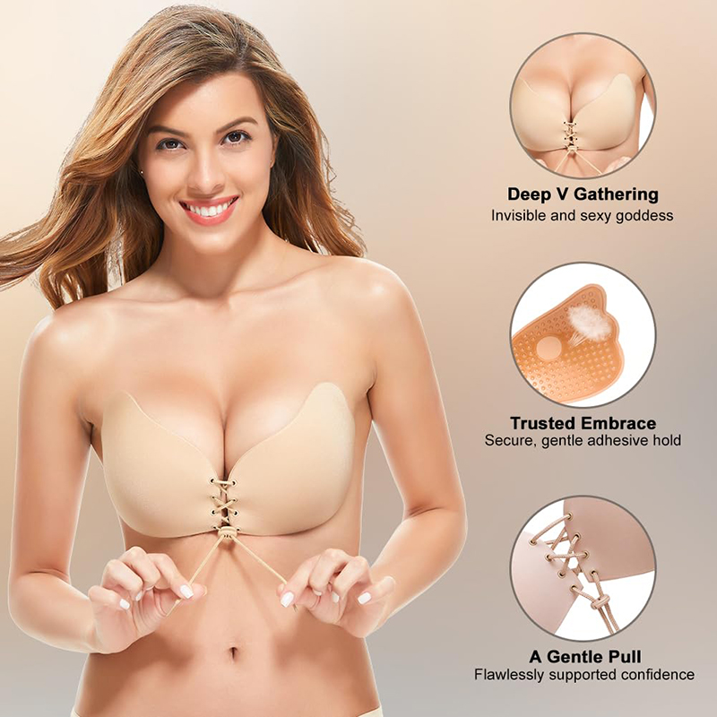 1/2 Pairs Women Summer Backles - Push Up Bra Padded 评论和价格
