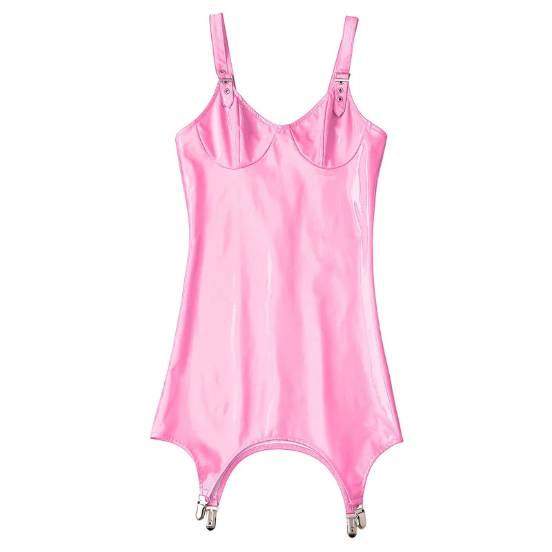 Womens Shiny Metallic PVC Leat - Babydoll Chemise Night 评论和价格