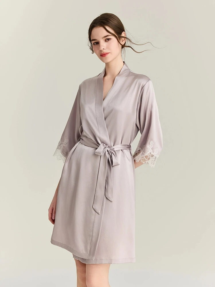 22MM 100% Mulberry Silk Robe G - Robe Silk Women 评论和价格