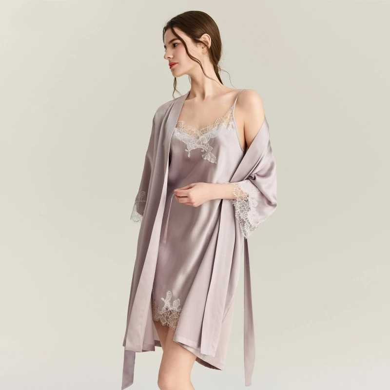 22MM 100% Mulberry Silk Robe G - Robe Silk Women 评论和价格