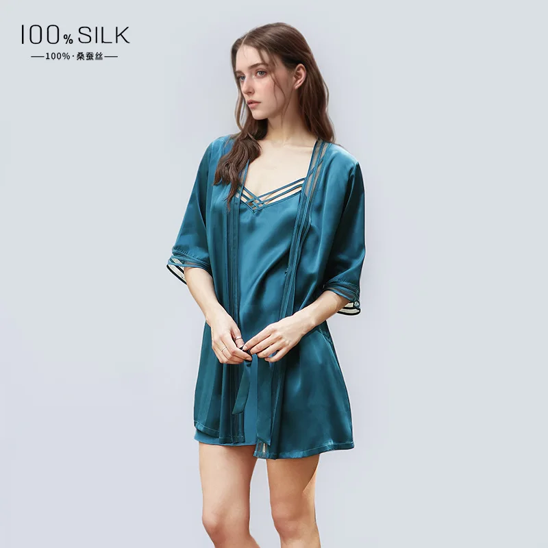 19MM 100% Mulberry Silk Robe G - Robe Silk Women 评论和价格