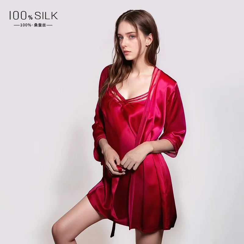 19MM 100% Mulberry Silk Robe G - Robe Silk Women 评论和价格