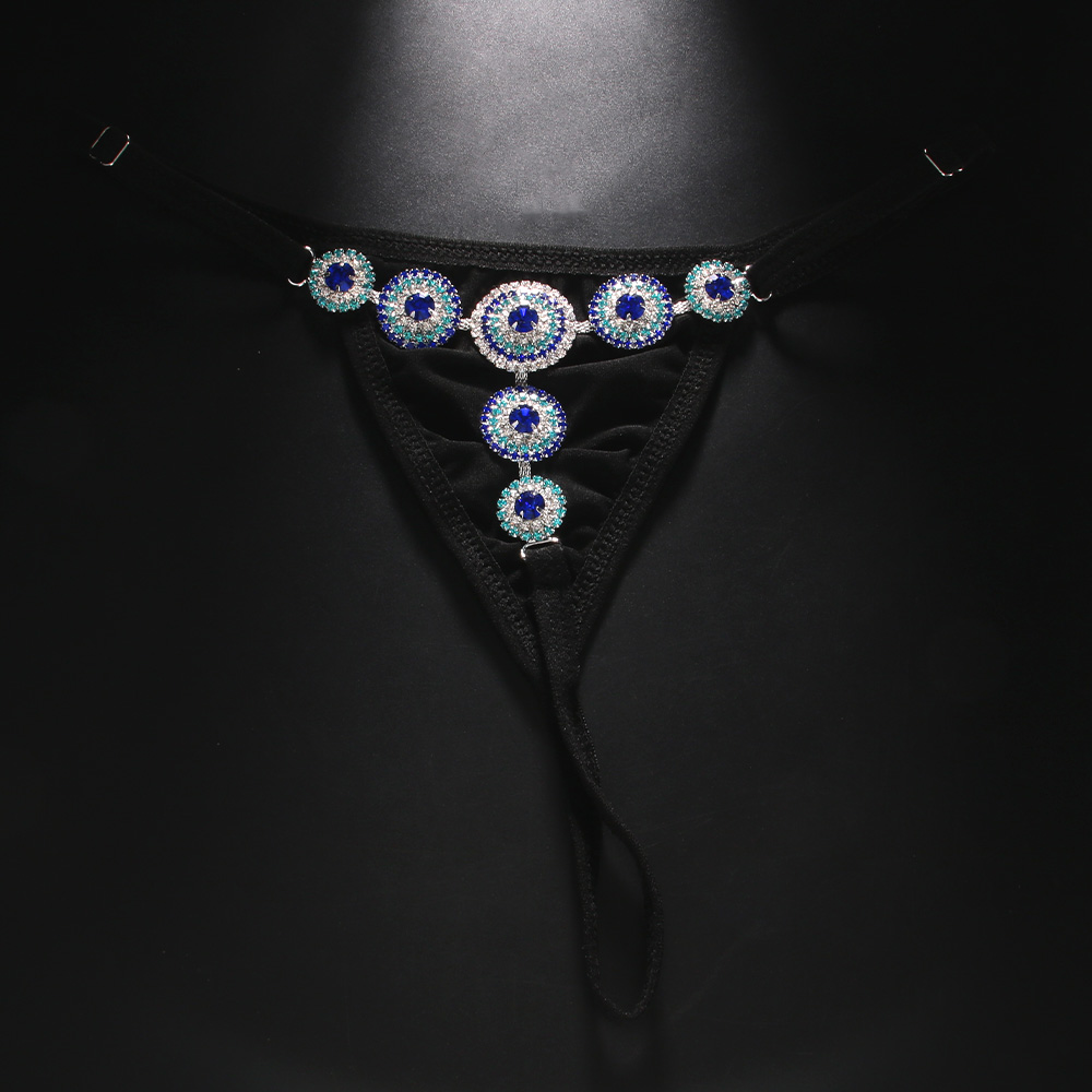 Rhinestone Evil Eye Thong Biki - Thong Bikini Women 评论和价格