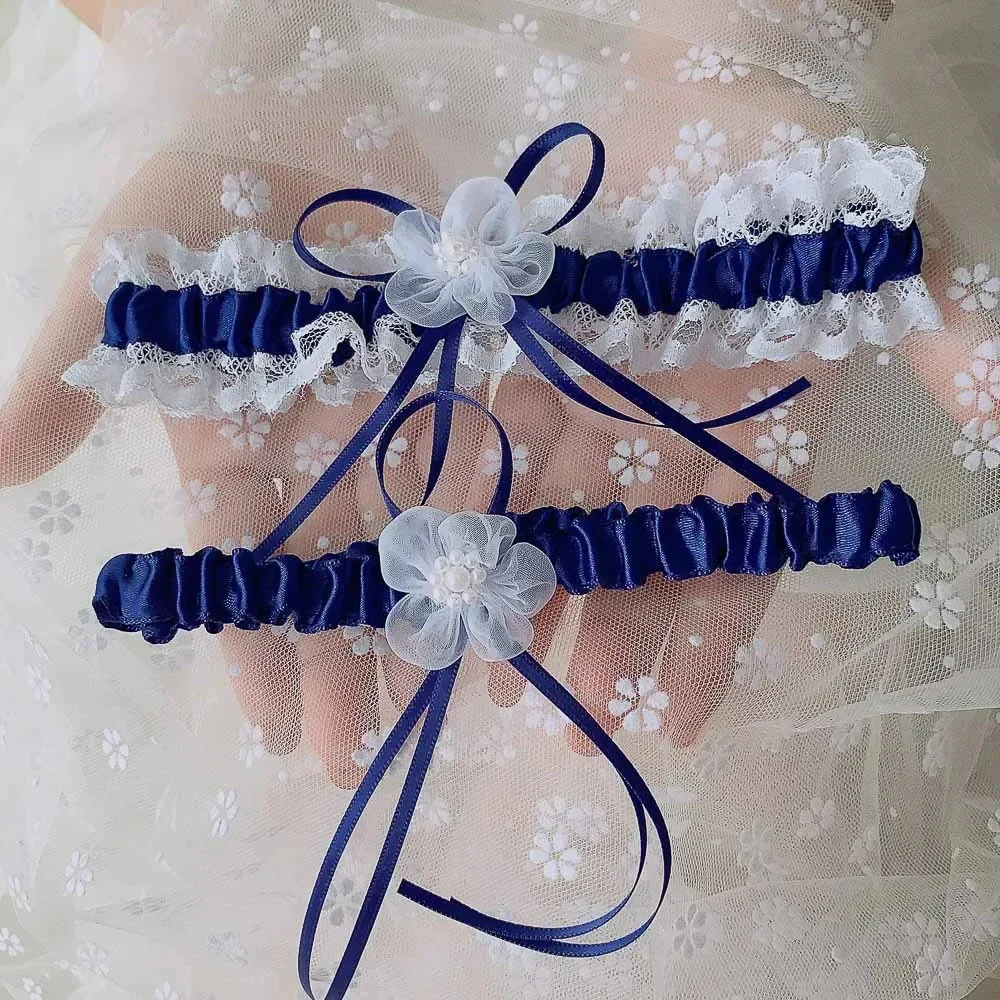 2pcs/Set Satin Ribbon Wedding  - Garter Belt Set 评论和价格