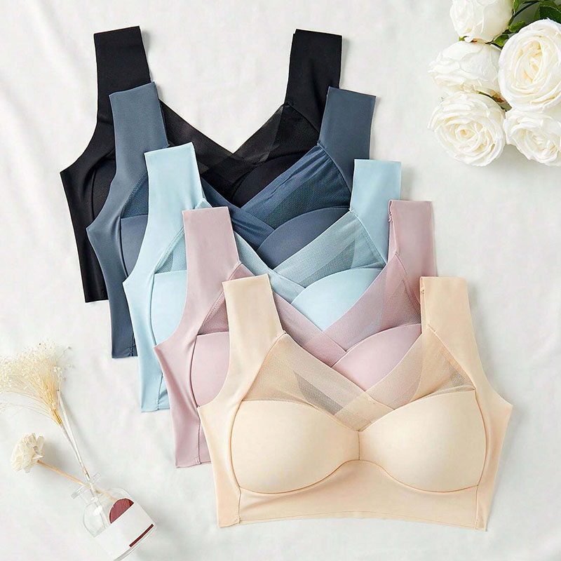 5PCS Women Sports Bras Full Cu - Bralette Wireless Soft 评论和价格