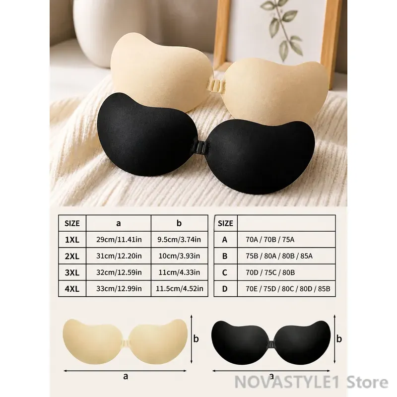 2 Pairs Breathable Invisible B - Strapless Bra Backless 评论和价格