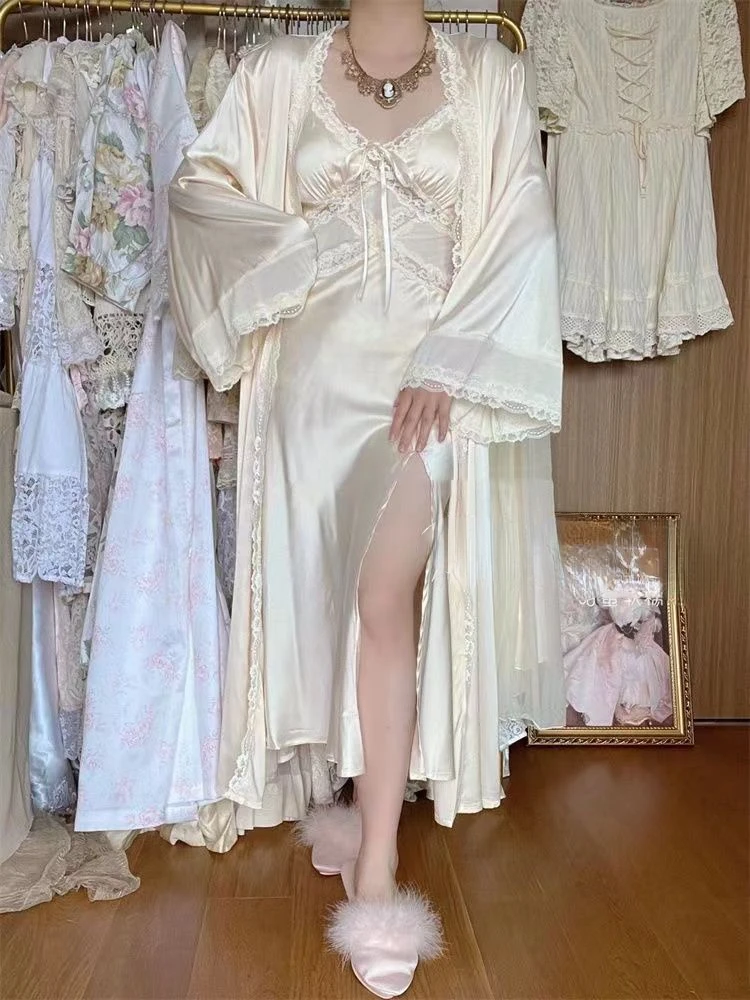 Silk Robe Gown Sets Women Gent - Robe Silk Women 评论和价格